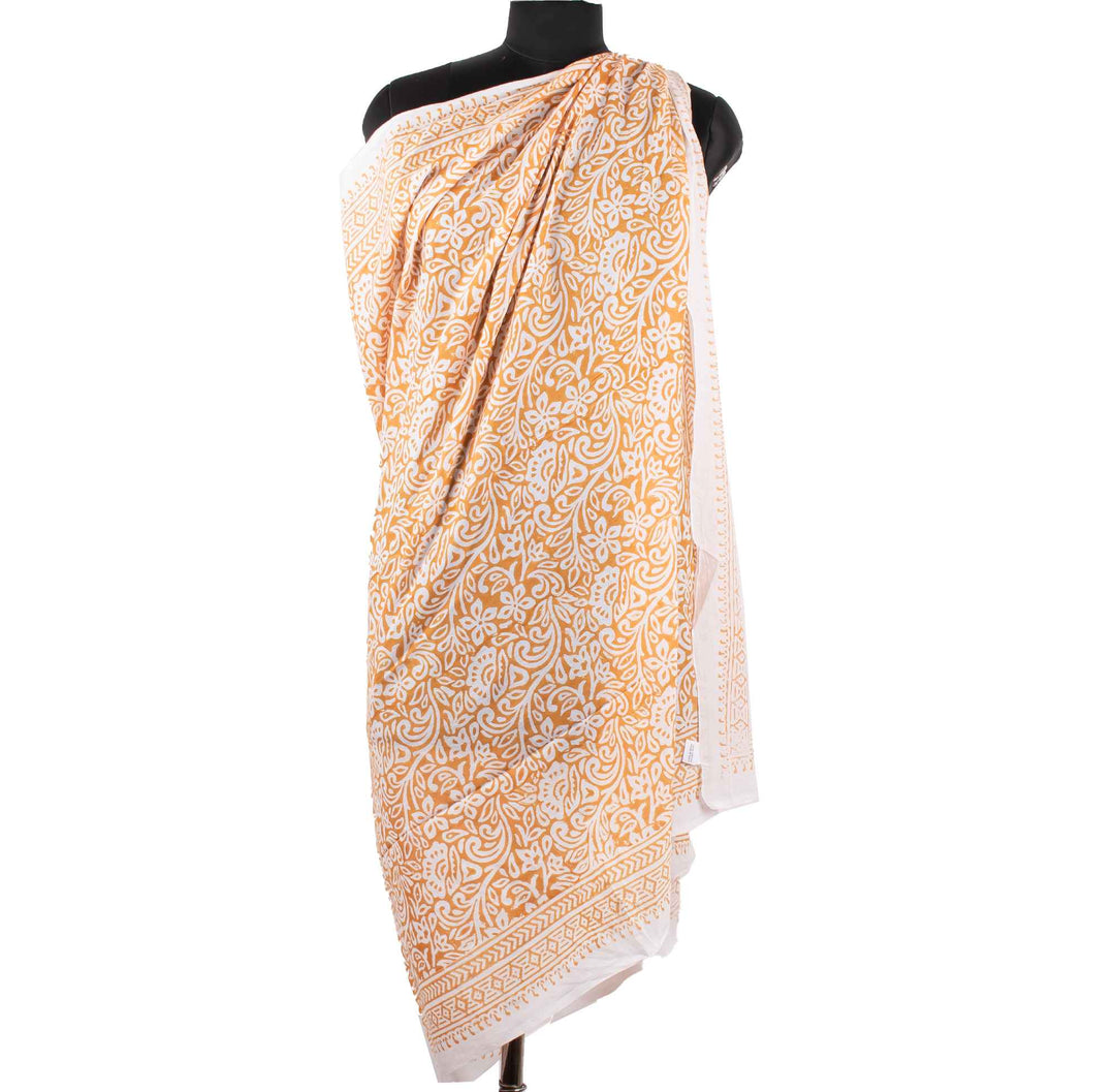 Floral Cotton Sarong | Beach Cover-Up &amp; Wrap Skirt