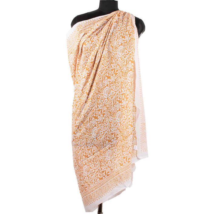Floral Cotton Sarong | Beach Cover-Up &amp; Wrap Skirt