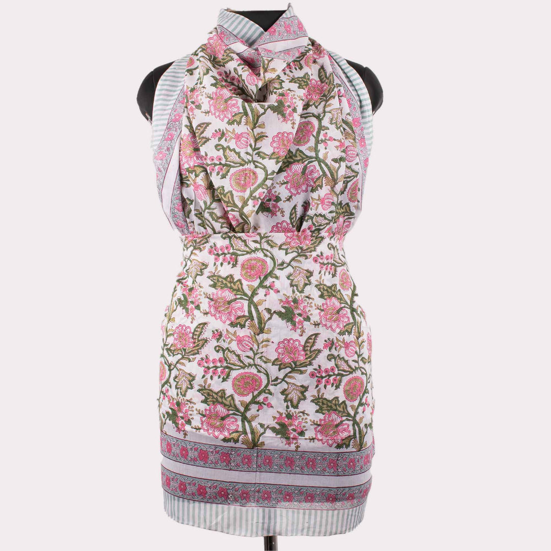 Floral Cotton Sarong | Beach Cover-Up &amp; Wrap Skirt