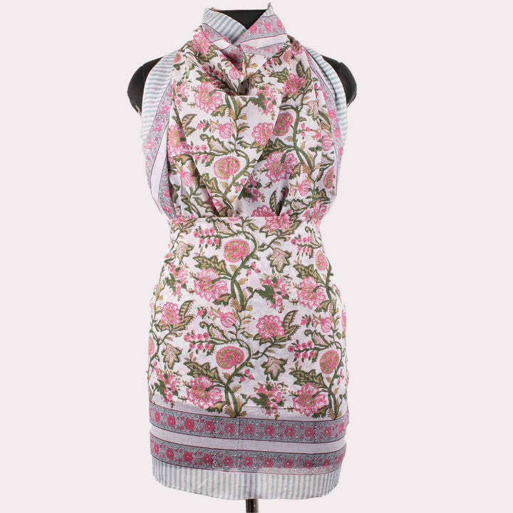 Floral Cotton Sarong | Beach Cover-Up &amp; Wrap Skirt