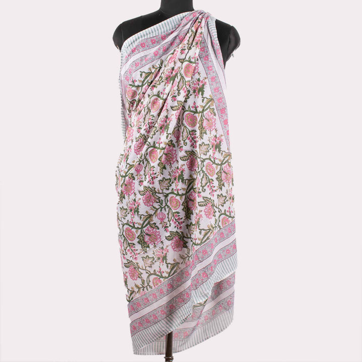 Floral Cotton Sarong | Beach Cover-Up &amp; Wrap Skirt