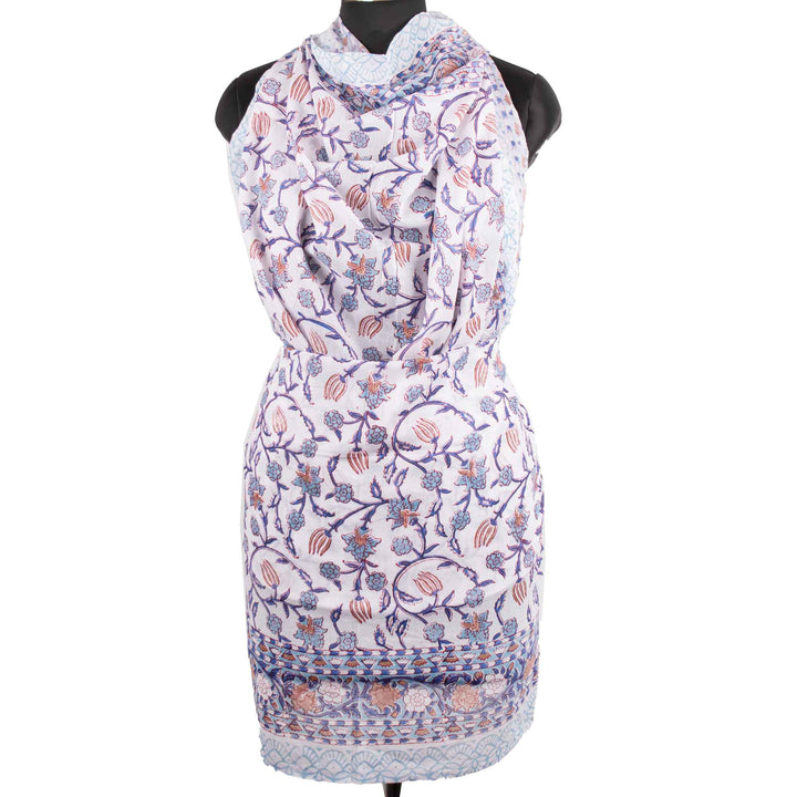 Floral Cotton Sarong | Beach Cover-Up &amp; Wrap Skirt