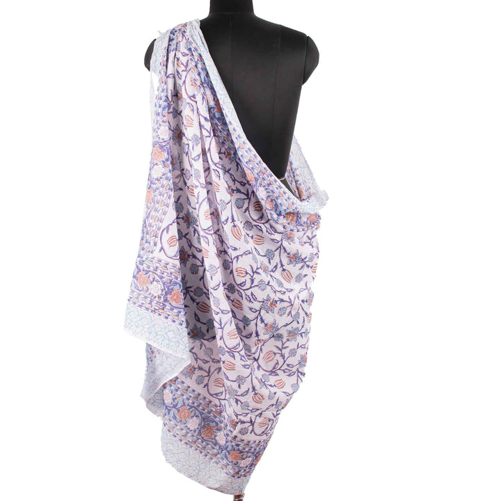 Floral Cotton Sarong | Beach Cover-Up &amp; Wrap Skirt