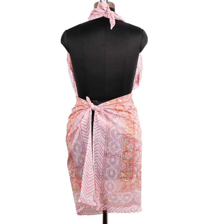 Floral Cotton Sarong | Beach Cover-Up &amp; Wrap Skirt