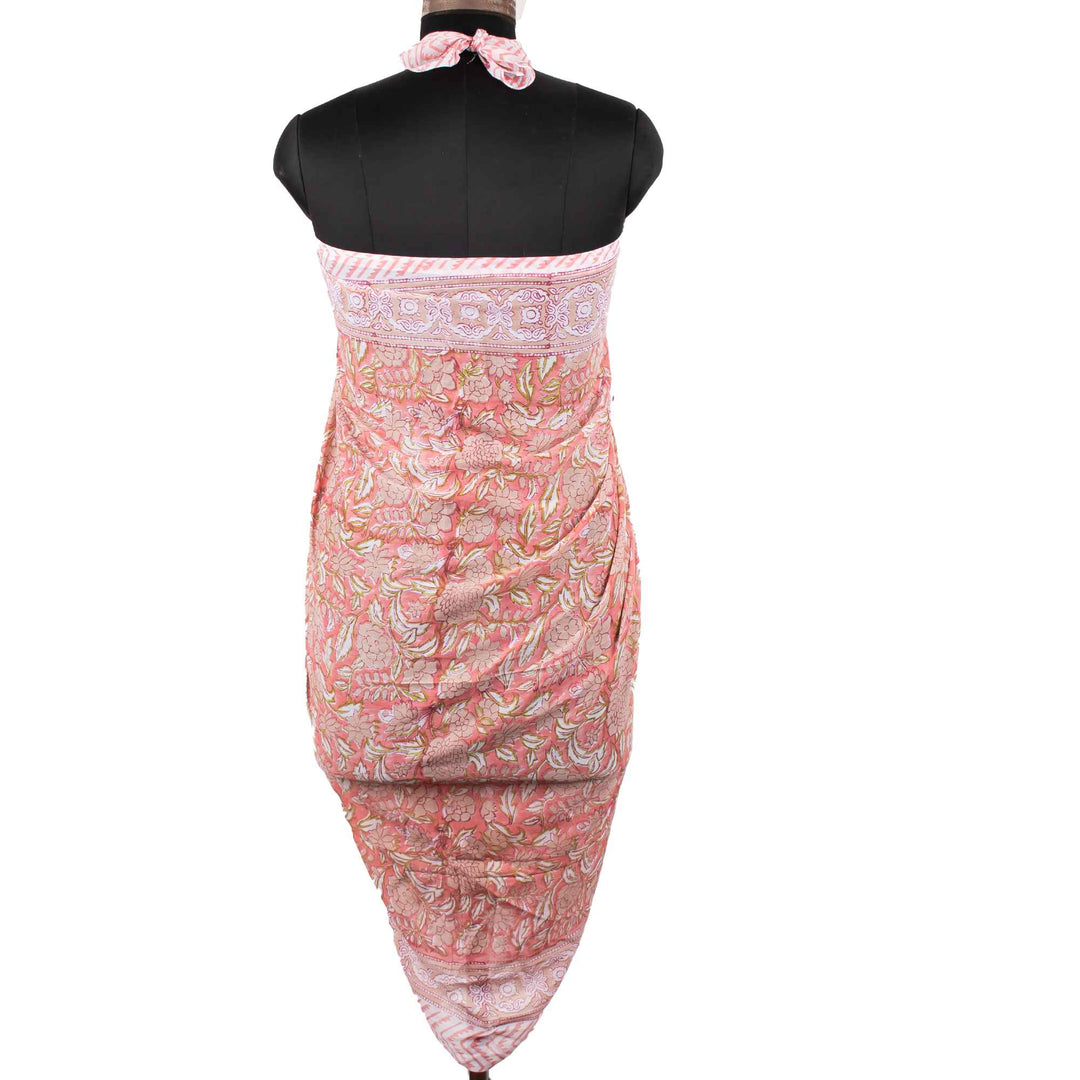 Floral Cotton Sarong | Beach Cover-Up &amp; Wrap Skirt