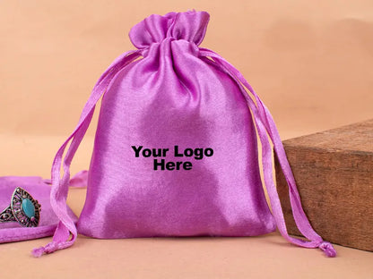 100 Opulent Haven Soft Lavender Satin Pouches