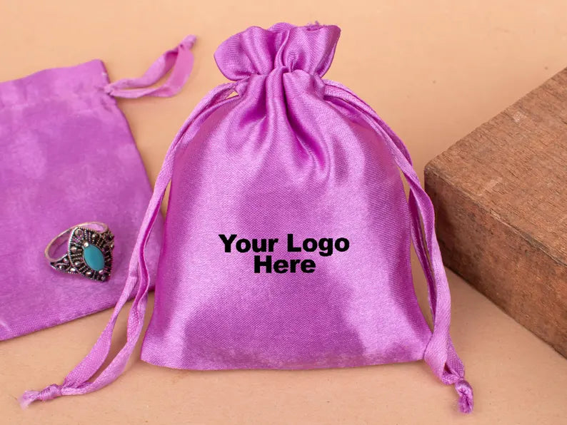 100 Opulent Haven Soft Lavender Satin Pouches