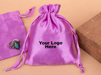 100 Opulent Haven Soft Lavender Satin Pouches