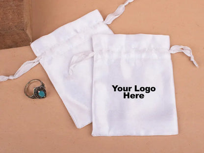 100 Masterpiece Luminous High-Quality White Satin Pouches