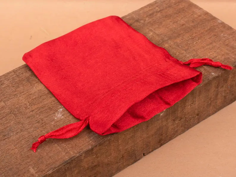 100 Imperial Charm Royalty Red Satin Pouches