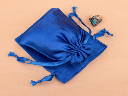 100 Majestic Drape Flawless Royal Blue Satin Pouches