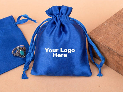 100 Majestic Drape Flawless Royal Blue Satin Pouches