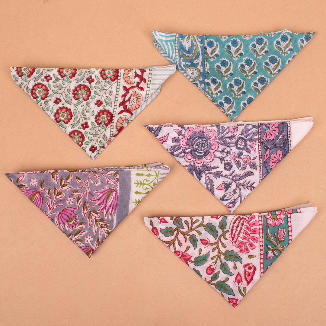 Set of 5 – Soft Cotton Bandanas | Hair Scarf &amp; Neck Wrap