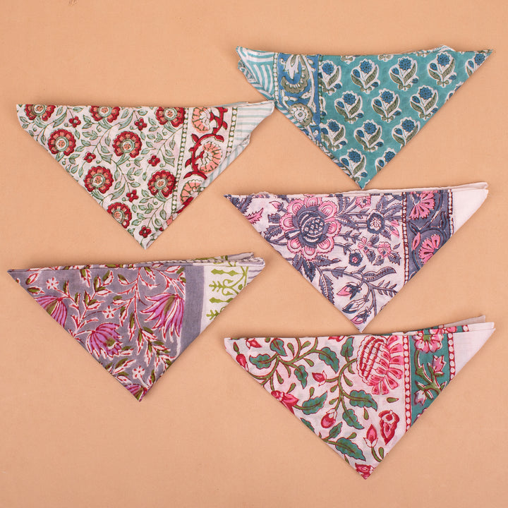 Set of 5 – Soft Cotton Bandanas | Hair Scarf &amp; Neck Wrap