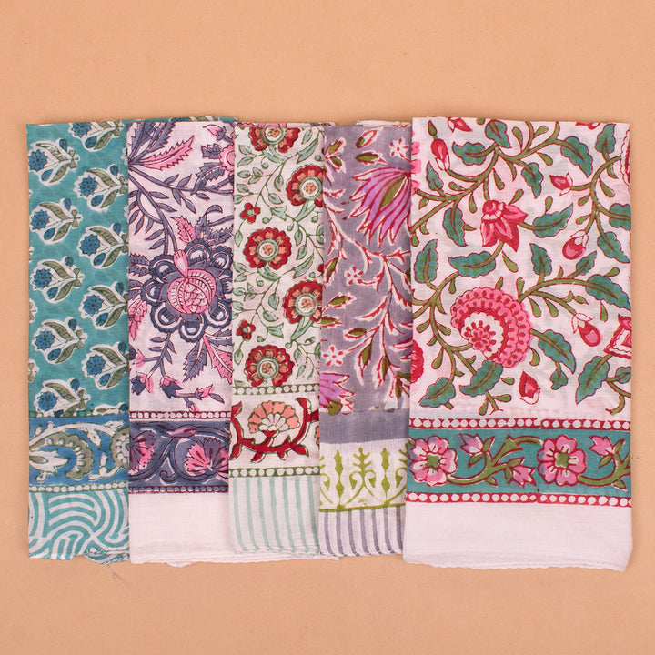 Set of 5 – Soft Cotton Bandanas | Hair Scarf &amp; Neck Wrap