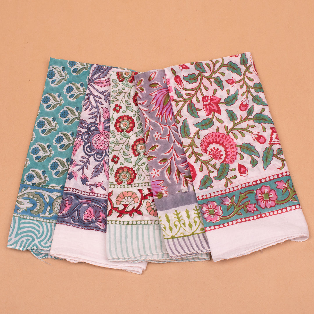 Set of 5 – Soft Cotton Bandanas | Hair Scarf &amp; Neck Wrap