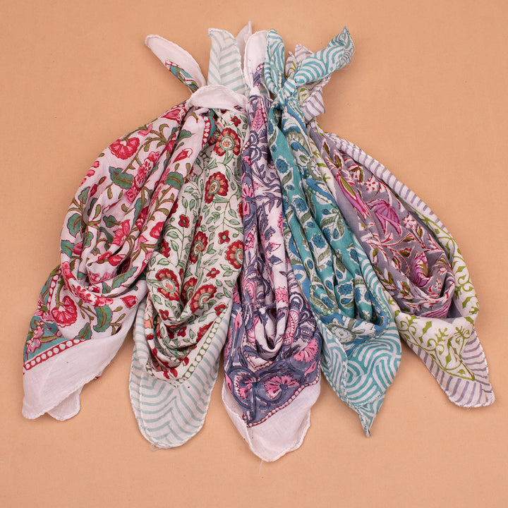 Set of 5 – Soft Cotton Bandanas | Hair Scarf &amp; Neck Wrap