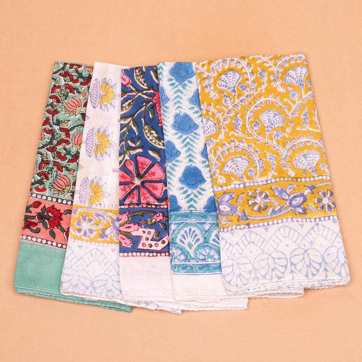 Set of 5 – Premium Cotton Bandanas | Head Scarf &amp; Hair Wrap