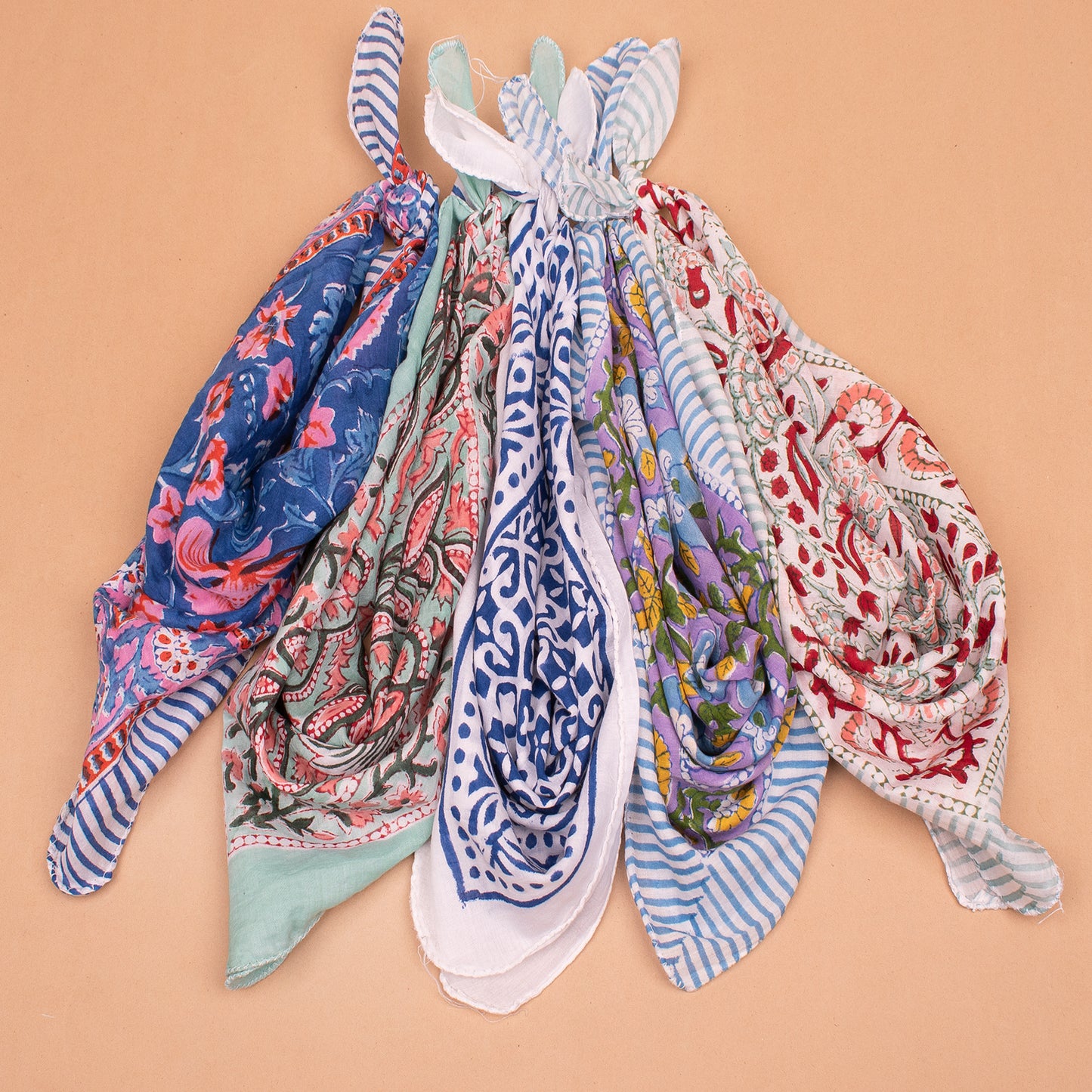 Set of 5 - Soft Cotton Bandana for Hair | Stylish Head Wrap for Everyday Wear