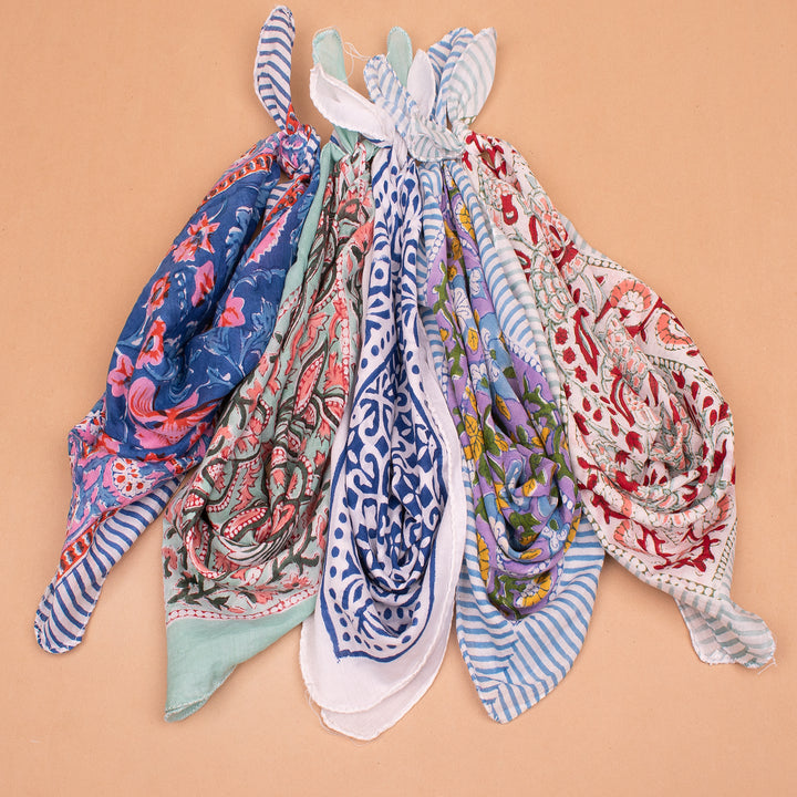 Set of 5 – Soft Cotton Bandanas | Neck Scarf &amp; Head Wrap