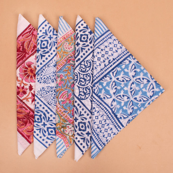 Set of 5 – Boho Cotton Bandanas | Everyday Head Scarf