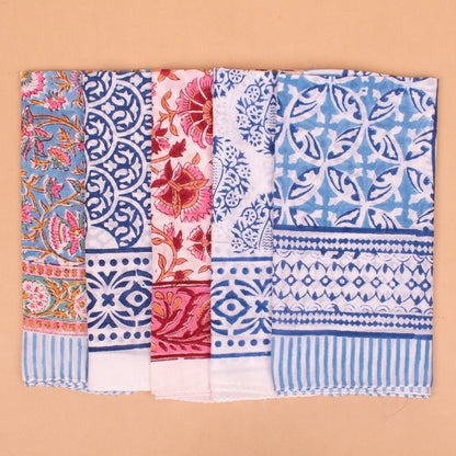 Set of 5 - Boho Cotton Bandana | Printed Head Scarf for Women and Men