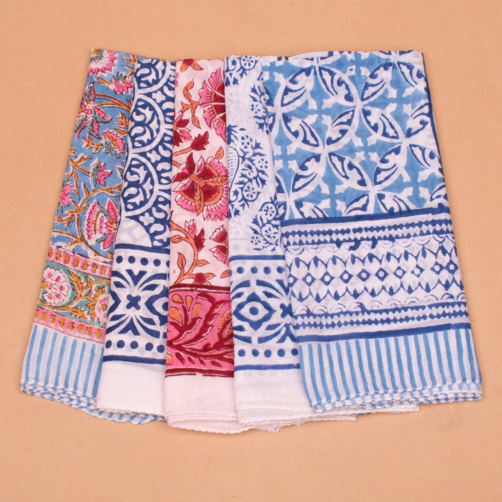 Set of 5 – Boho Cotton Bandanas | Everyday Head Scarf