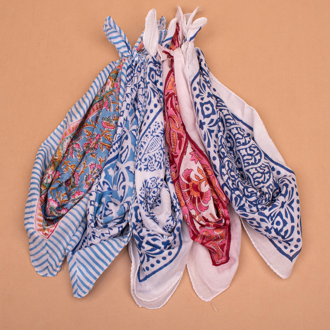Set of 5 – Boho Cotton Bandanas | Everyday Head Scarf