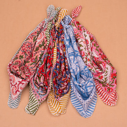 Set of 5 - Designer Cotton Bandana | Premium Printed Hair Scarf & Head Wrap