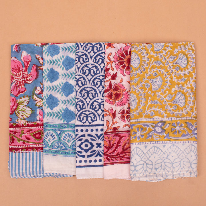 Set of 5 – Cotton Bandanas | Hair Scarf &amp; Neck Wrap