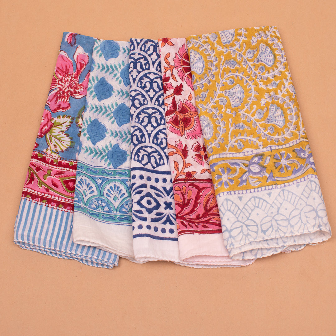 Set of 5 – Cotton Bandanas | Hair Scarf &amp; Neck Wrap