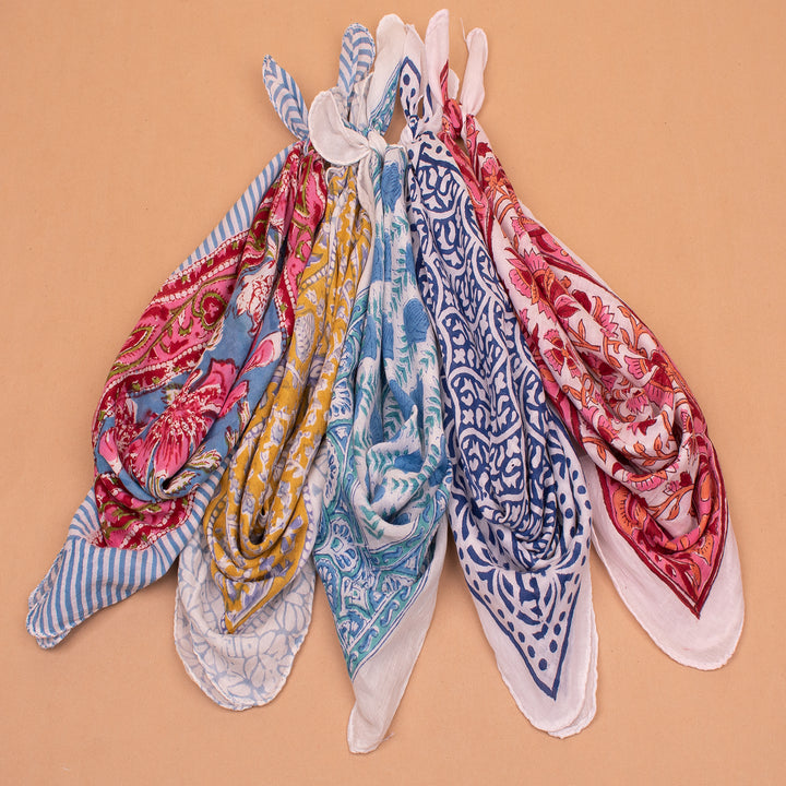 Set of 5 – Cotton Bandanas | Hair Scarf &amp; Neck Wrap