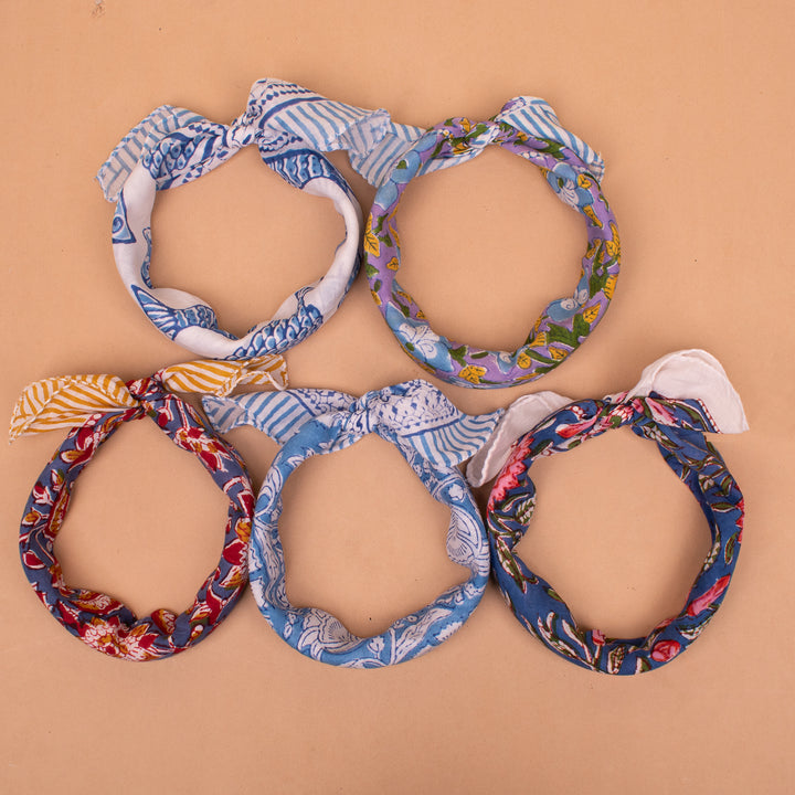 Set of 5 – Handmade Cotton Bandanas | Head Scarf &amp; Hair Wrap