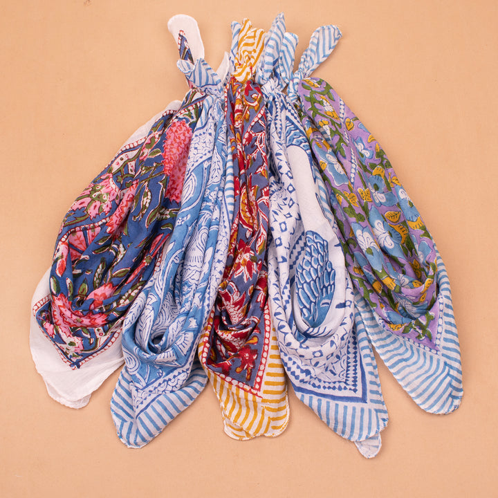 Set of 5 – Handmade Cotton Bandanas | Head Scarf &amp; Hair Wrap