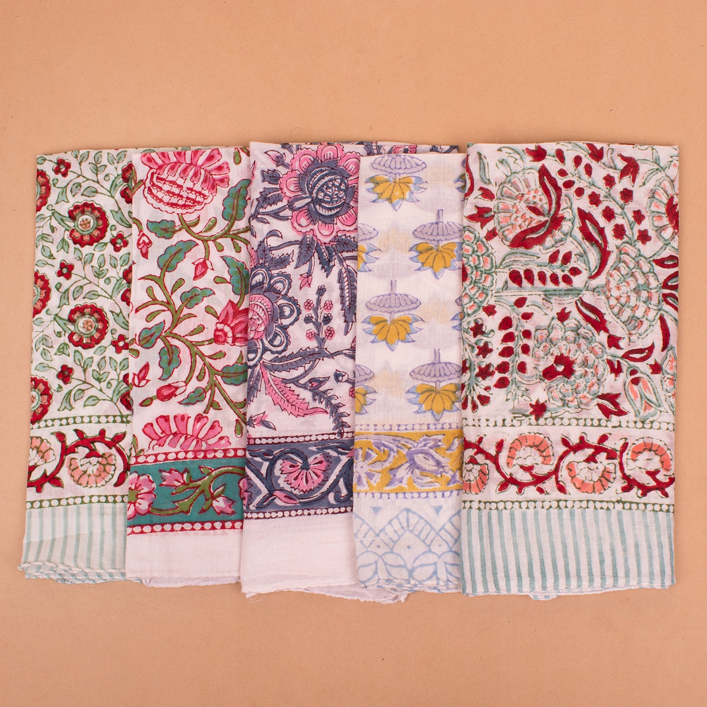 Set of 5 - Vintage Cotton Bandana | Classic Printed Head Wrap for Men & Women