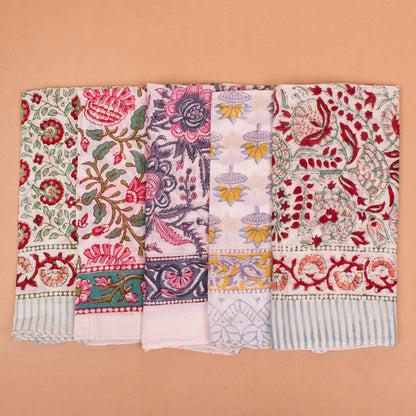 Set of 5 - Vintage Cotton Bandana | Classic Printed Head Wrap for Men & Women