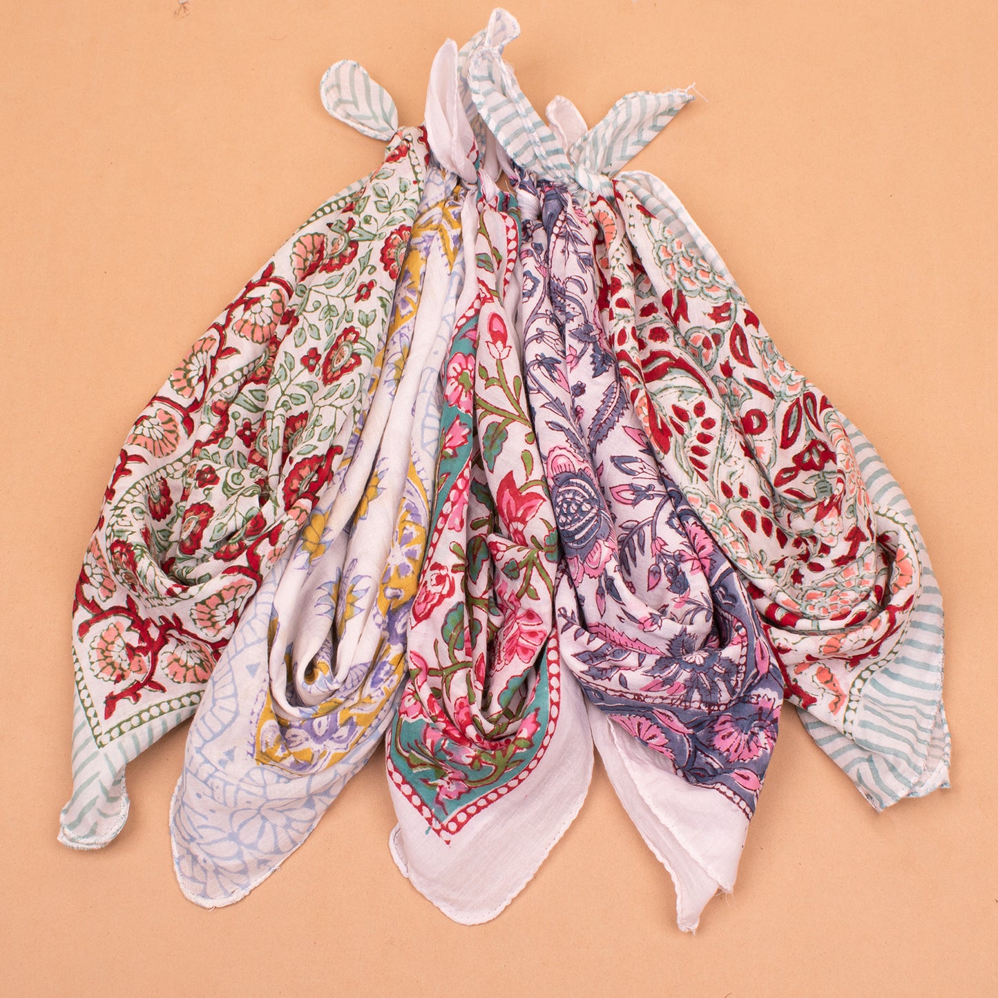 Set of 5 - Vintage Cotton Bandana | Classic Printed Head Wrap for Men & Women