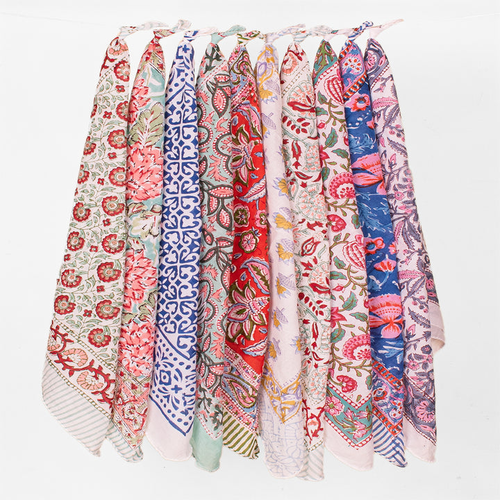 Set of 10 – Cotton Bandanas | Boho Head Scarf &amp; Hair Wrap