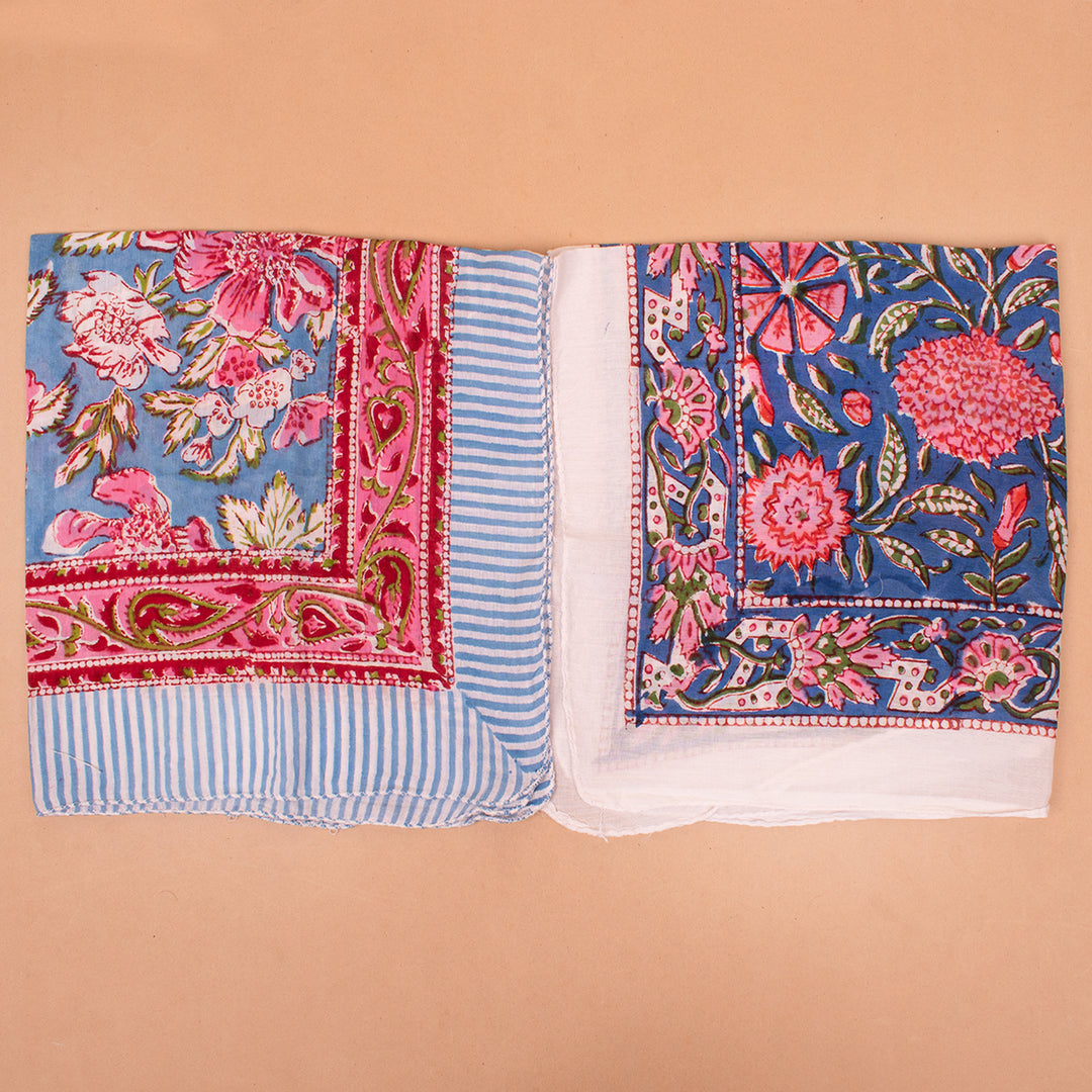 Set of 10 – Hand Block Cotton Bandanas | Hair Scarf &amp; Neck Wrap