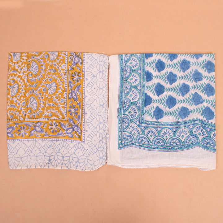 Set of 10 – Hand Block Cotton Bandanas | Hair Scarf &amp; Neck Wrap