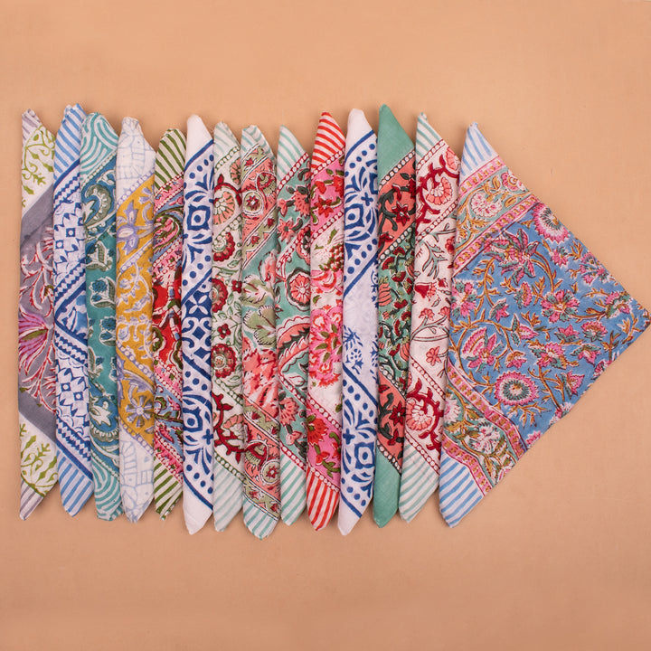Set of 14 – Cotton Bandanas | Head Scarf &amp; Hair Wrap