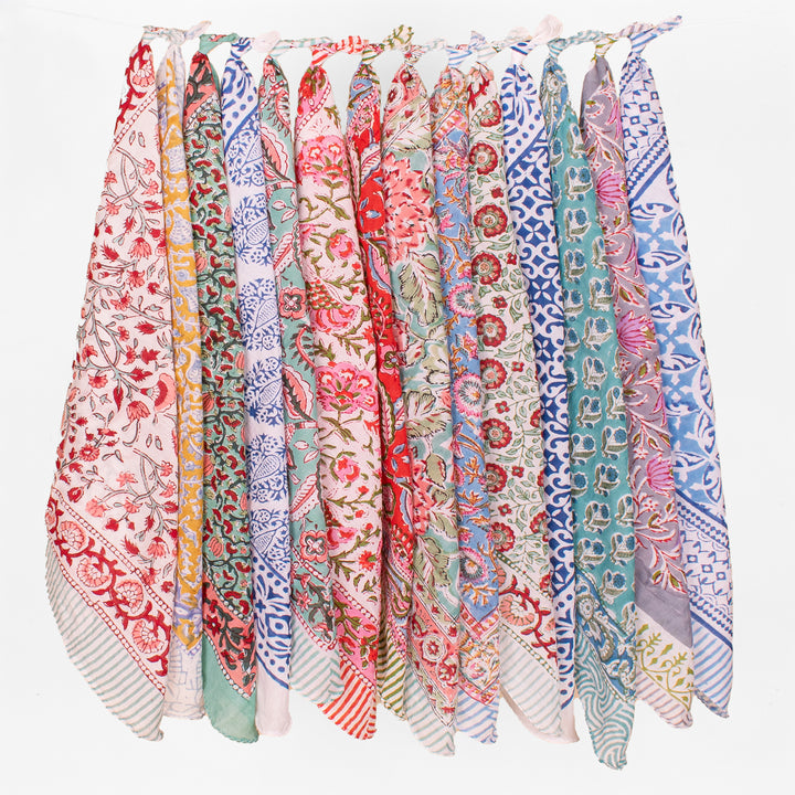 Set of 14 – Cotton Bandanas | Head Scarf &amp; Hair Wrap