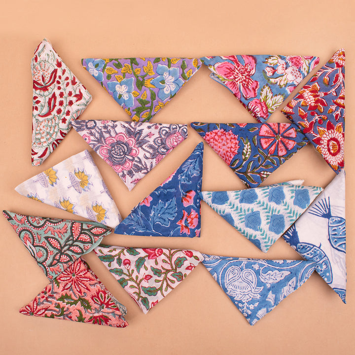 Set of 14 – Soft Cotton Bandanas | Printed Head Scarf &amp; Hair Wrap