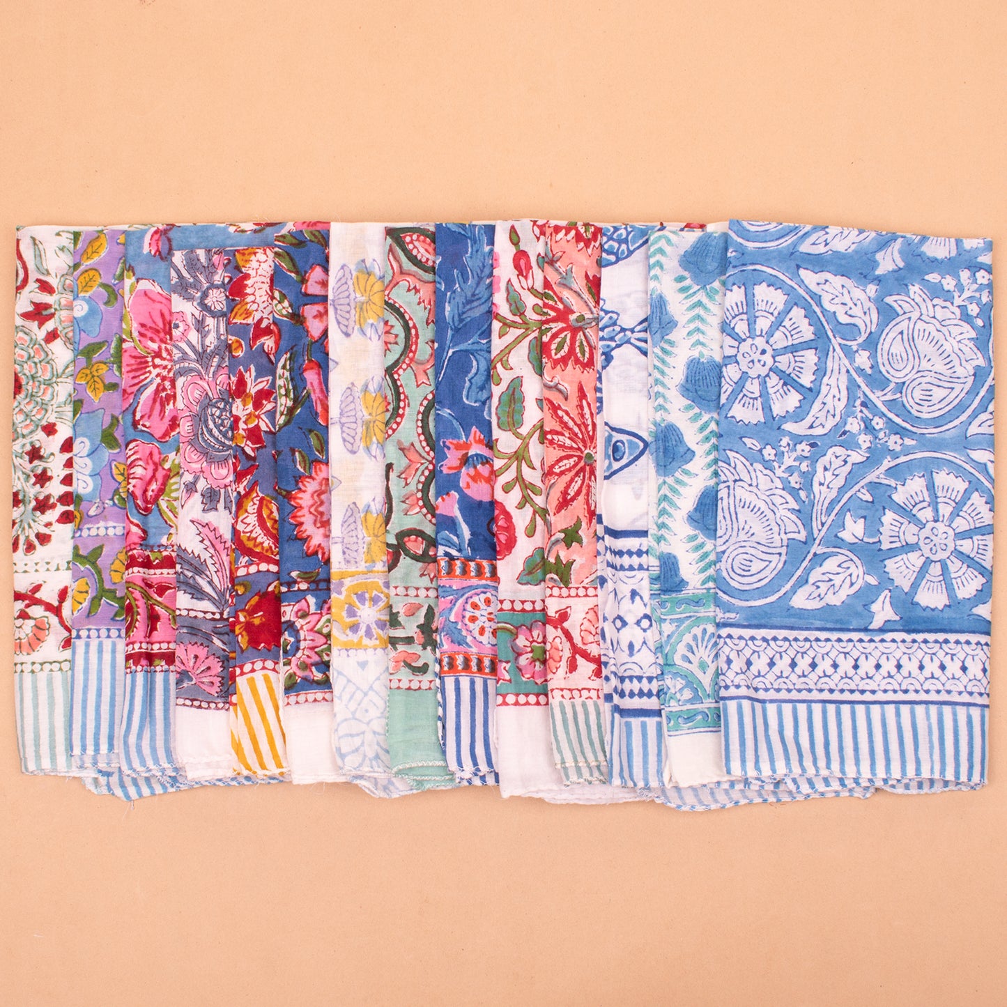 Set of 14 - Eco-Friendly Cotton Bandana | Reusable Soft Fabric Head Wrap
