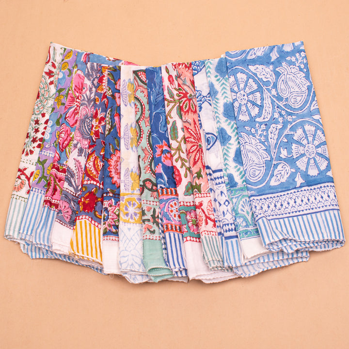 Set of 14 – Soft Cotton Bandanas | Printed Head Scarf &amp; Hair Wrap