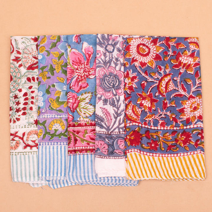 Set of 14 – Soft Cotton Bandanas | Printed Head Scarf &amp; Hair Wrap
