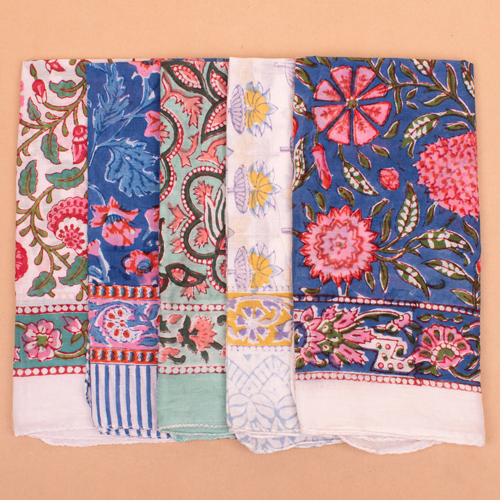 Set of 14 – Soft Cotton Bandanas | Printed Head Scarf &amp; Hair Wrap