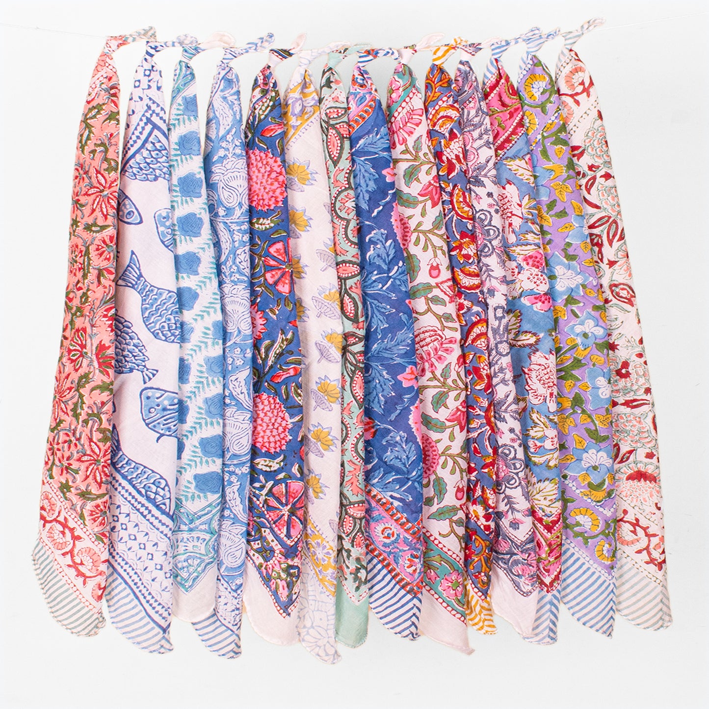 Set of 14 - Eco-Friendly Cotton Bandana | Reusable Soft Fabric Head Wrap