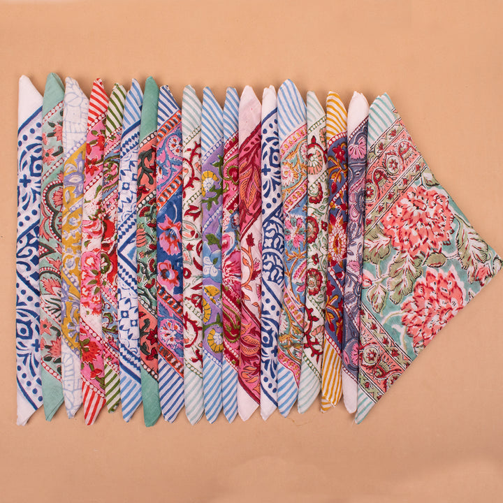 Set of 18 – Cotton Bandanas | Neck Scarf &amp; Head Wrap