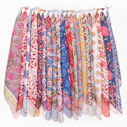 Set of 20 - Printed Cotton Bandana for Women | Soft Bohemian Hair Accessory